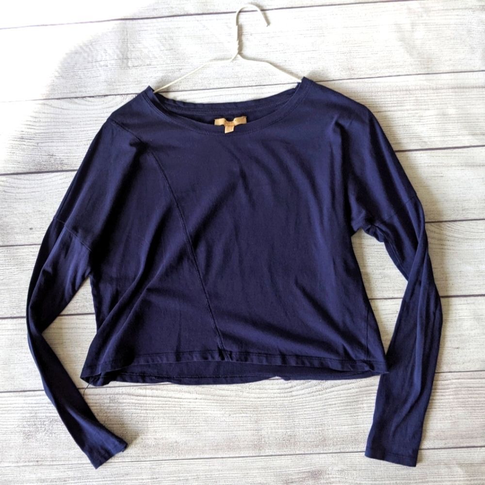 Zara trafaluc long sleeve crop top flowy shirt